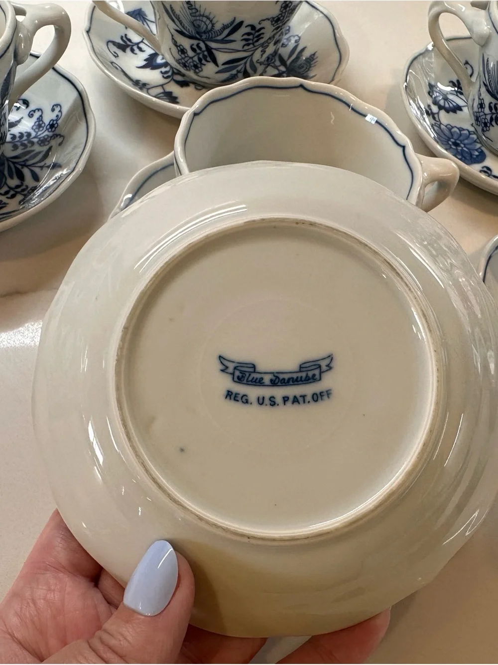 Blue Danube FEG Japan set with 6 cups + 6 saucers